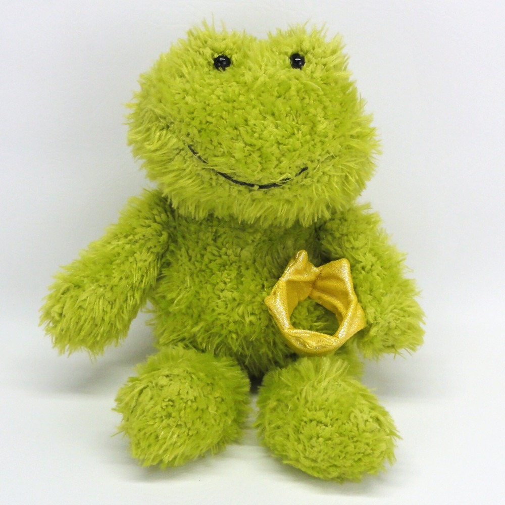 Gund Frog Prince Princleton Plush Green Holding Gold Crown Rare Stuffed Animal